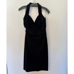 Alexander McQueen Black Halter Cocktail Dress Size 38 IT US 2-4 Luxury Authentic